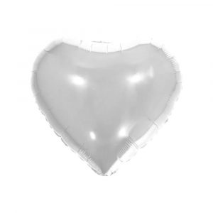 Balão Metalizado Coração Prata 18" 45cm Make+ 8535