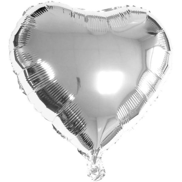 Balão Metalizado Coração Prata 20Cm C/3 Unidades 9528
