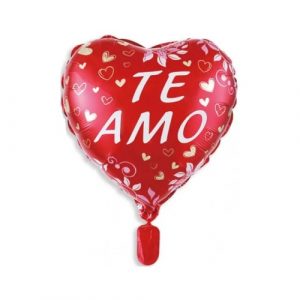 Balão Metalizado Coração Vermelho Te Amo 17" 43cm Ponto Das Festas PF10109