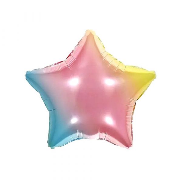 Balão Metalizado Estrela Arco-Íris 18" 45cm Make+ 8554
