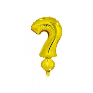 Balão Metalizado Interrogação Ouro 40cm - Mundo Bizarro