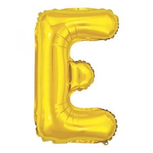 Balão Metalizado Letra E Dourado16" Pequeno 40cm