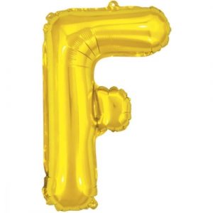 Balão Metalizado Letra F Dourado16" 40cm Make+ 8005
