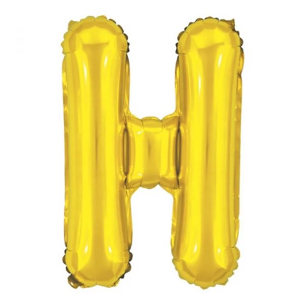 Balão Metalizado Letra H Dourado16" 40cm Make+ 8007