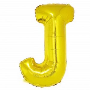 Balão Metalizado Letra J Dourado16" Pequeno 40cm