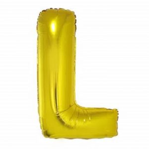Balão Metalizado Letra L Dourado16" Pequeno 40cm