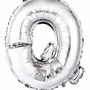 Balão Metalizado Letra Q Prata16" Pequeno 40cm