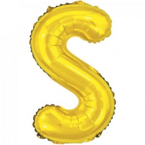Balão Metalizado Letra S Dourado 32" Grande 75cm