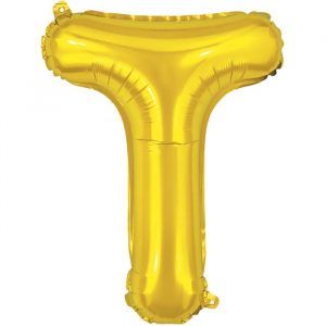 Balão Metalizado Letra T Dourado16" 40cm Make+ 8019