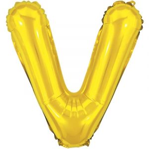 Balão Metalizado Letra V Dourado16" 40cm Make+ 8021