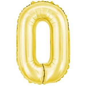 Balão Metalizado Número 0 Dourado 40" 100cm Make+ 8292