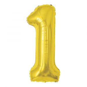 Balão Metalizado Número 1 Dourado 40" 100cm Make+ 8293