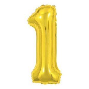Balão Metalizado Número 1 Dourado16" 40cm Make+ 8027