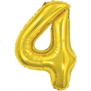 Balão Metalizado Número 4 Dourado16" 40cm Make+ 8030