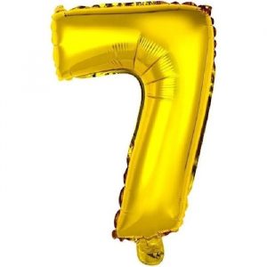 Balão Metalizado Número 7 Dourado 32" Grande 75cm