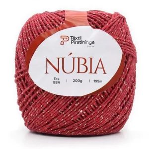Barbante Nubia Natalino Vermelho Com Dourado 195mts 200Grs Tex984