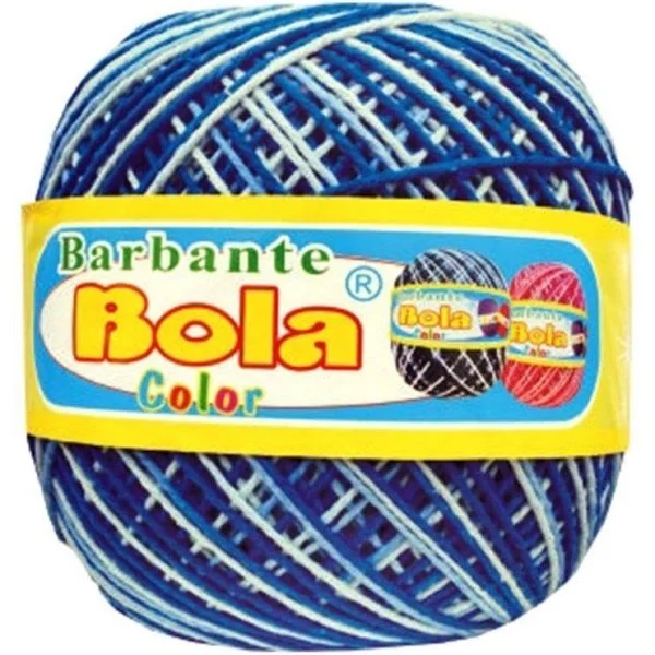 Barbante Piratininga Bola Color Azul Royal/Azul Bebê Nº 6 350grs 350mts 4/6NE