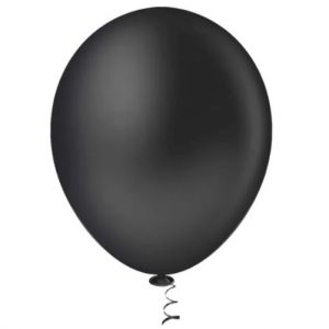 Bexiga Balão Preto Liso Número 07 - Ideatex c/50 Unidades