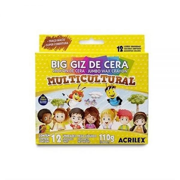 Big Giz de Cera Acrilex Multicultural c/ 12 Cores