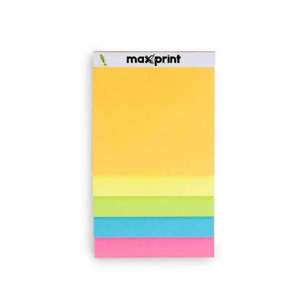 Bloco Adesivo Maxprint Cubo Step Neon 05 Cores 150 Folhas 744871