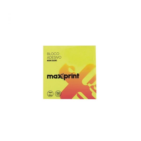 Bloco Adesivo Maxprint Neon 03 Cores 76 x 76mm 100 Folhas 741691