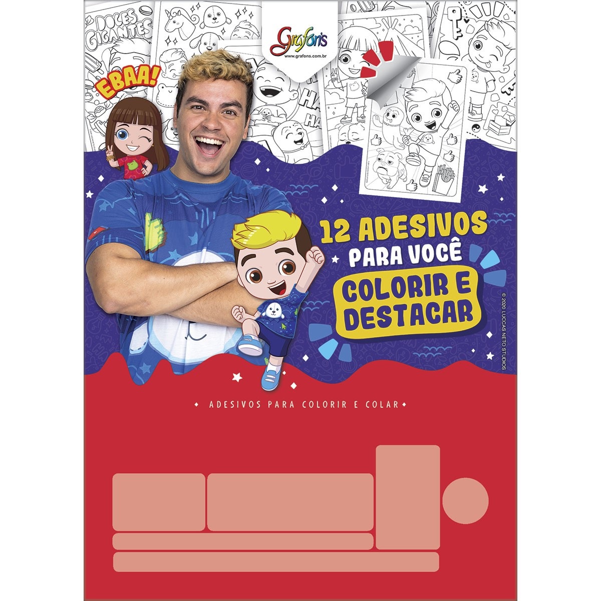 Bloco Adesivo para Colorir Luccas Neto - 317187 6