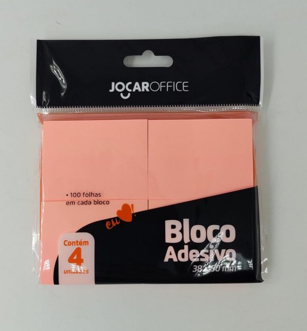 Bloco Adesivo Rosa 38mmx50mm Rosa Jocar Office Papelaria Criativa 1154