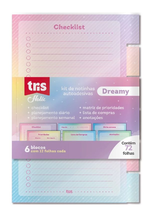 Bloco Adesivo Tris Checklist Dreamy 150X100mm 72 Folhas 612256