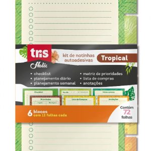 Bloco Adesivo Tris Checklist Tropical 150X100mm 72 Folhas 612201