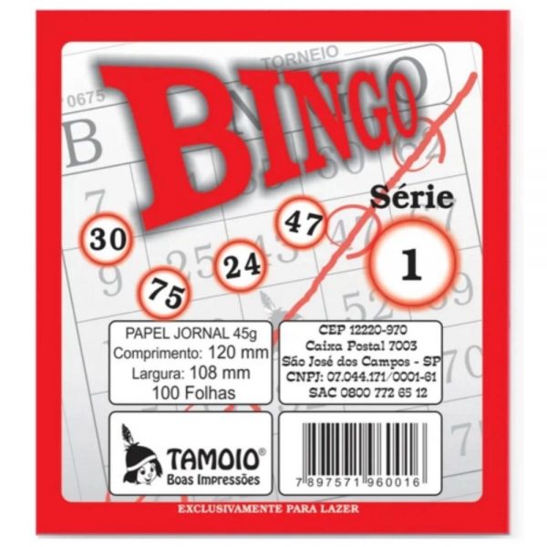 Bloco Bingo Tamoio Pacote C/15 Blocos 100Fls