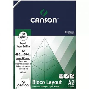 Bloco Canson Layout A2 Branco 180GRS 20FLS 66667029