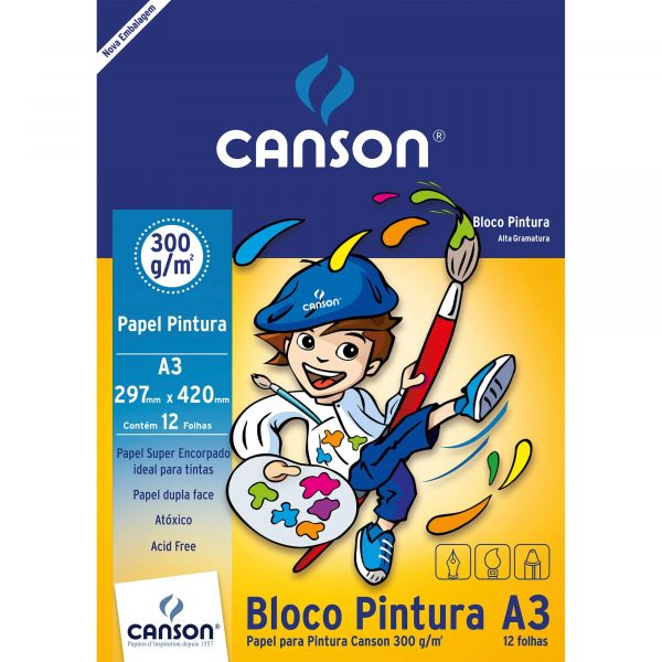 BLOCO CANSON PINTURA A3 BRANCO 300GRS 12FLS 66667092