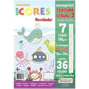 BLOCO CREATIVE TEXTURA VISUAL 03 230X320MM 36FLS 7 CORES 3 ESTAMPAS 180GRS NOVAPRINT