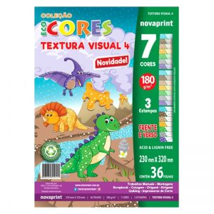 BLOCO CREATIVE TEXTURA VISUAL 04 A4 36FLS 7 CORES 3 ESTAMPAS 180GRS NOVAPRINT