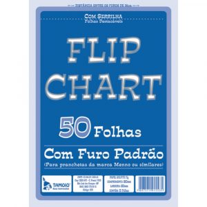 Bloco De Flip Chart 50Fls Tamoio com Serrilha 620x860mm Branco 1543