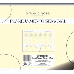 Bloco Planner Planejamento Semanal Dynamic Notes 52Fls 949623