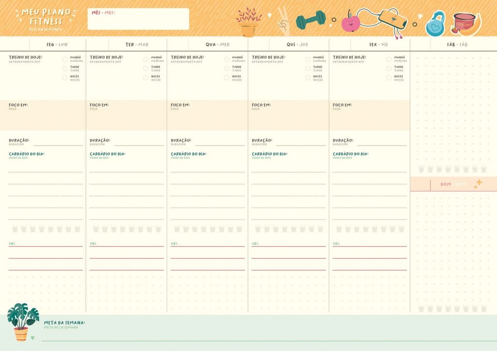 Bloco Planner Semanal Permanente De Boas Jandaia Papelaria Criativa