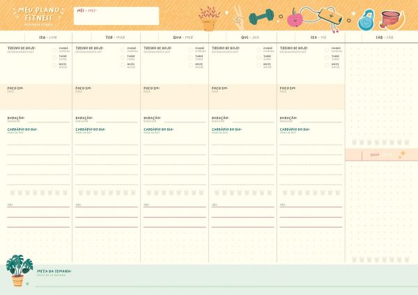 Bloco Planner Semanal Permanente De Boas Jandaia