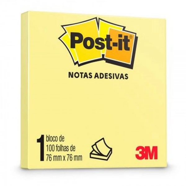Bloco Post-It 76x76 Amarelo 100 folhas - 3M