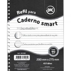 Bloco Refil Universitário Para Caderno Smart 48 Folhas 90grs Preto Dac 1833RE