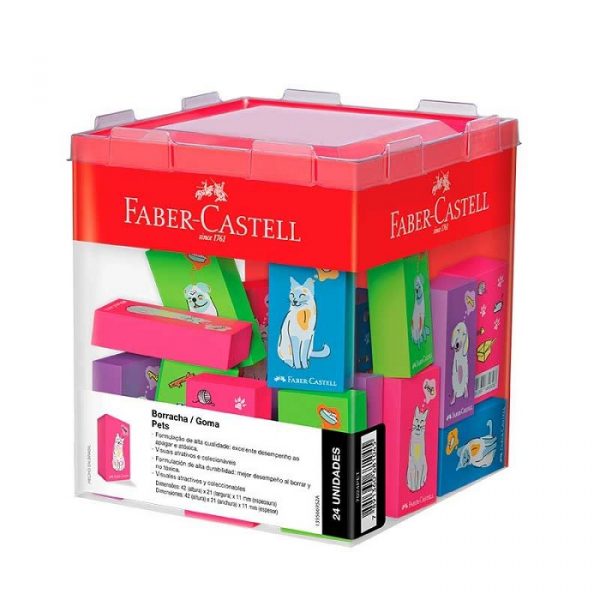 Borracha Faber Castell Pets Sortidas C/24 Unidades 7024PET