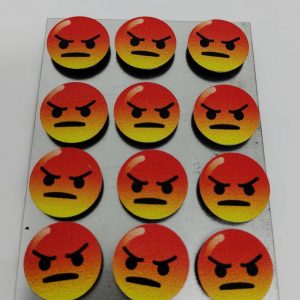 Botões Magnéticos (Imã) Emoji Zangado com 12 Unidades