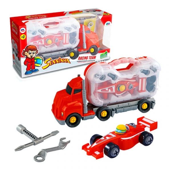 Brinquedo Caminhão Racing Team Senninha Com Acessórios Paki Toys 2020