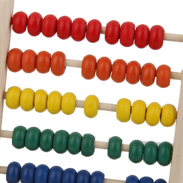 Ábacos em madeira com 100 bolas coloridas
