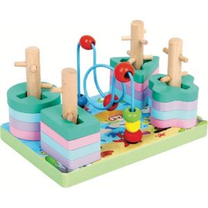 Brinquedo Educativo Aramado Divertido Cores e Formas Madeira 17 Peças Toy Mix 336.18.99
