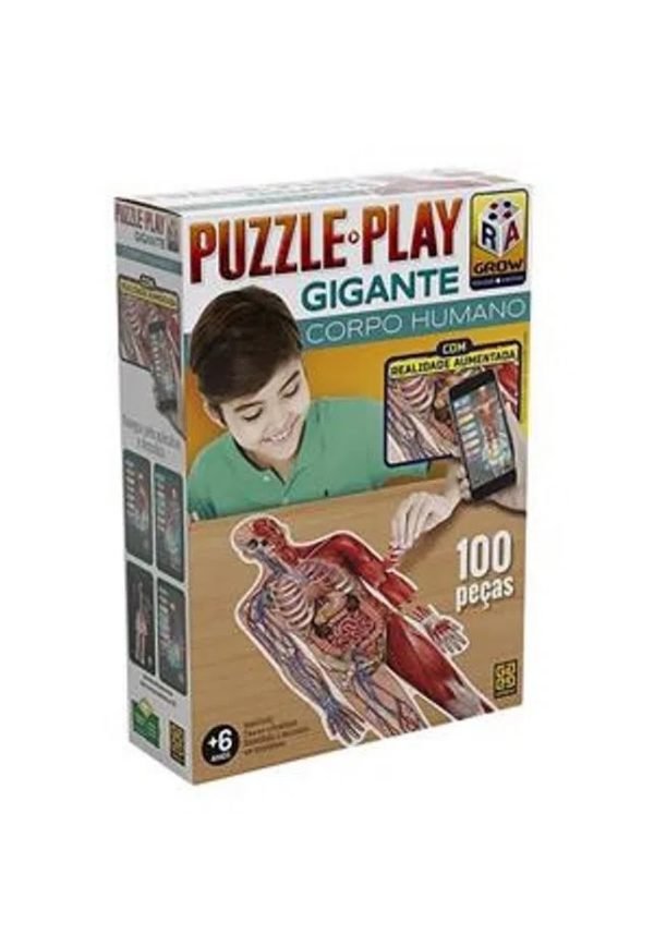 Brinquedo Grow Puzzle Play Gigante Corpo Humano 100 peças 03636