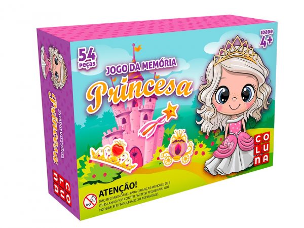 Brinquedo Jogo Da Memoria Princesas 40 Peças +4 Anos Coluna 0908