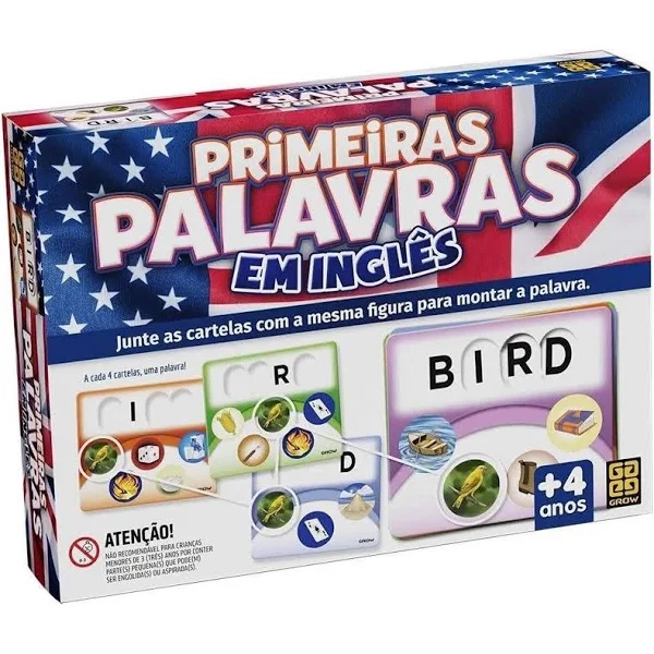 Brinquedo Jogo Educativo Primeiras Palavras Inglês – Grow 04032