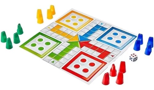 Jogo De Ludo Com Moldura Tabuleiro 31x31 Cm