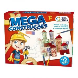 BRINQUEDO JOGO MEGA CONSTRUCOES 45 PECAS +3 ANOS PAIS E FILHOS 7394